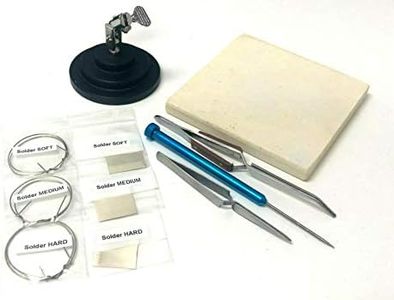 JTS Jewelry Soldering Kit Ceramic Board Silver Solder Third Hand Base Pick Fiber Tweezers