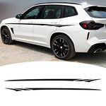 Bilisin BI010 Sports Racing Graphic for Cars，Vinyl Car Body Side Stripe Stickers Stylish Car Decal for All Car Truck SUV Off-Road Vehicles Black