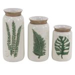 Deco 79 Vase, Stoneware, White, 6" W x 12" H