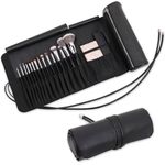 MSQ Makeup Brush Bag Travel Makeup Brush Case Makeup Brush Holder Organizer Cosmetic Bag Portable Roll Up Brush Storage Bag for Makeup Brushes and Cosmetic Essentials (Only Bag)