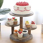 SwallowLiving 5 Tier Round Cupcake Tower Stand for 60 Cupcakes Wooden Cake Stands Farmhouse Tiered Tray Decor Cupcake Display for Birthday Graduation Baby Shower Tea Party and Wedding