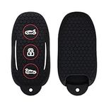 kwmobile Key Cover Compatible with Tesla Model S Car Key - Soft Silicone Car Key Fob Holder Protector Case - Black/Red