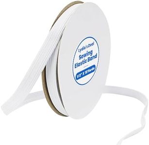 Elastic Band for Sewing 1/2 Inch Wide 12 Yards, Durable & Soft High Elasticity Stretch Elastic Bands Cord for Sewing, Waistbands, Pants, DIY Crafts, White