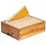 10-Frame Beehive Box Langstroth Medium Super Bee Box for Sale Wax Coated Bee Hives Includes Wooden Frames & Waxed Foundations (Assembled)