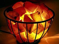 Gleam Himalayan Salt Lamps.Pure Salt Lamps with Different Color Shape and Sizes Hand Crafted Crystals from Original Himalayan Mountains Healing Ionizing Premium Quality (Iron Basket Salt Lamp)