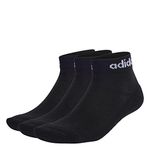 adidas Unisex Linear Cushioned 3 Pairs Ankle Socks, Black/White, XL