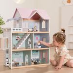 Giant bean Large Pink Wooden Dollho