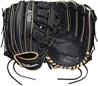 Wilson 2022 A700 12.5" Outfield Baseball Glove - Black/Blonde/White, Right Hand Throw