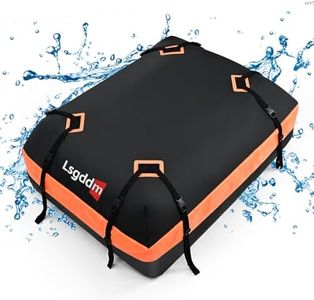 CYDDUP Roof Bag, Waterproof Soft Car Top Carrier Without Rack, 15 Cubic Feet Cargo Carrier for Top of All Vehicles with/Without Rack, Includes Anti-Slip Mat, 4 Door Hooks, Luggage Lock, Storage Bag