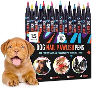 Dog Nail Polish Pens Quick Dry 15 Colors - Pet Nail Polish for Dogs or Cats, Easy Application Dog Safe Nail Polish, Fast Dry Dog Polish - Great Girl Dog Accessories, or a Puppy Nail Pawlish Set