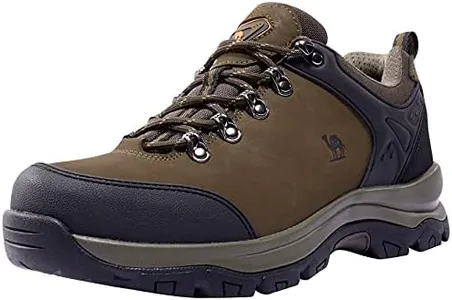 CAMEL CROWN Men's Hiking Shoes Low Top Trekking Boots Non-Slip Walking Sneakers for Outdoor Work Trail Casual（Dark Brown，11）