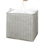 House of Quirk Square Storage Baskets Waterproof Canvas Children Laundry Nursery Hamper for Shelves Gift Baskets Toy Organizer Room Décor (100 Litre, Grey Pattern)