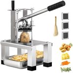 ARINOO Commercial French Fry Cutter and Vegetable Dicer with 3 Stainless Steel Blades – 3/8", 1/2", 1/4" – Heavy Duty Stainless Steel Potato Slicer for Home and Restaurant Use