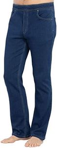 PajamaJeans Men's Pull On Jeans - Elastic Waist Pants - Straight Leg Sweatpant Jeans, Bluestone, Tall, XXL