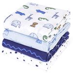 david's kids 4 Pack Baby Muslin Swaddle Blankets, 100% Cotton Swaddling Blankets Wrap for Boys Girls Neutral, Ultra Soft Breathable Receiving Blanket, New Born Essentials, Animal