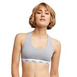 Hanes Originals Women's Stretch Racerback Bralette, Concrete Heather, Size Large