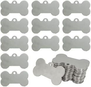 StayMax Bone Shape Engraving Blank Dog Tags 304 Stainless Steel Stamping Blanks 1.96inchx1.1inch 25 Pack