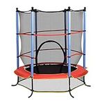 HOMCOM Φ165 cm Junior Kids Trampoline with Safety Net Enclosure & Cover Garden Outdoors Round Bouncer Rebounder