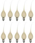 Creative Hobbies Country Style Silicone Dipped Candle Light Bulbs (Pkg of 10 Bulbs) ~ 5 Watt Pearlized Silicone, Gold Glow