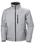 Helly Hansen Men's Crew Waterproof Windproof Breathable Rain Coat Jacket, 853 Grey Fog, X-Large