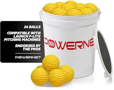 PowerNet Launch F-lite Ultra Light Dimpled Practice Balls Coaching Bucket Bundle for Pitching Machine | Baseball Softball (Bucket Bundle 2 Dozen F-lite Softballs)