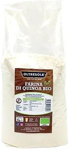 Oltresole, Farina Biologica di Quinoa Bianca 1 Kg, Farina di Quinoa Pura, Senza Glutine, No OGM, Ideale per Celiaci, Vegan, Fonte di Proteine e Fibre, Perfetta per Pane, Dolci e Pasta