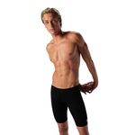 Speedo Men's Race Endurance+ Polyester Solid Jammer Swimsuit, Black, 34