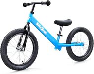 bicystar 16 Inch Balance Bike, Toddler Bicycle Ages 5-8, Air Tires, No Pedals Push Bike, Toddler Outdoor Toy Bike for Kids, Boys Girls, Blue