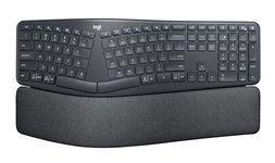 Logitech ERGO K860 Wireless Ergonomic Keyboard - Split Keyboard, Wrist Rest, Natural Typing, Stain-Resistant Fabric, Bluetooth and USB Connectivity, Compatible with Windows/Mac - Black