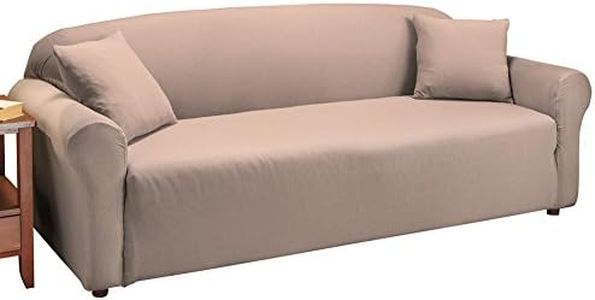 Collections Etc Jersey Stretch Slipcover Furniture Protector, Linen, Sofa
