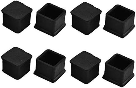 Antrader Square Rubber Covers Furniture Foot Table Chair Leg End Cap Cover Tip Protectors Black,Pack of 8 (25x25mm A)