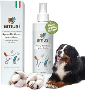 amusi Spray Demelant Chien 250ml - Demelant Chien Poil Long, Formule Hypoallergénique à Base d'Huiles Végétales, Brillance, Conditionne et Nourrit Tout Type de Pelage, Effet Antistatique