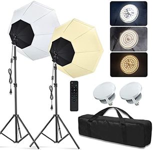 MSKIRA Softbox Lighting Kit 20"x28" Soft Box Photography 2x85W Dimmable LED Continuous Light Studio Equipment with E27 Socket, Carry Bag for Portrait Product Fashion Shooting