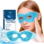 Cooling Eye Mask, Reusable Gel Eye Mask for Sleeping Cold Warm Eye Compress Ice Pack with Plush Backing for Dry Eye, Puffy Eyes, Headache, Migraine, Stress Relief, Dark Circles, Allergies - Blue