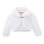 Mini Mart Online Limited Girls Bolero Bridesmaid Wrap Shrug Tippet Childrens White - 11-12 Years Kids