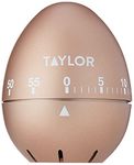 Taylor Egg Timer, 60-Minute Classic Egg Shaped Timer, Cooking Baking Countdown Alarm, Rose Gold