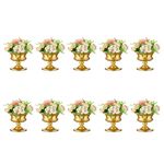 Inweder Small Gold Vases for Centerpieces - 10 Pcs Metal Compote Vase, 5.91 Inch Trumpet Vase Urns, Wedding Centerpieces for Tables, Pedestal Vase Flower Holder for Birthday, Event, Home Decoration