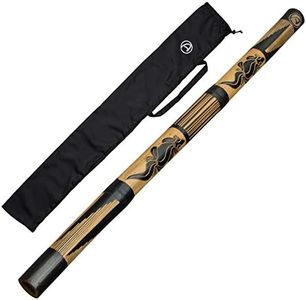 Australian Treasures - Easy-to-Play Bamboo Didgeridoo for Beginners - Featuring Hand-Carved Designs and Nylon Bag. FREE DIDGERIDOO KEYCHAIN AND DISCOUNT COUPON FOR DIDGERIDOO LESSONS INCLUDED