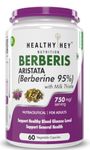 HealthyHey Nutrition Berberis Berberine 95% with Milk Thistle Vegetable Capsules, 60 Count