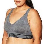 PUMA Women's Solstice Seamless Sports Bra, Medium Heather Grey, Large