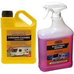 Fenwicks Caravan Cleaner - Yellow, 1 Litres & 0038C Streak Remover - Transparent, 1 Litres