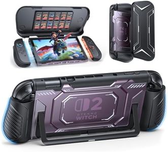 FASTSNAIL Switch 2 Protective Case, Switch 2 Cover with Dockable TPU Middle Frame, Non-Slip Ergonomic Grip for Joycon 2, Anti-Scratch PC Front Cover with 12 Game Card Slots for Switch2 - Light Purple