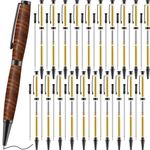 Colarr 20 Pcs 7mm Slimline Pen Kit with Refill Wood Turning Twist Pen Kit Lathe Turning Supplies for DIY Copper Pen Making Friend Teacher Students Gifts(Black)