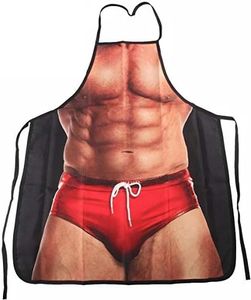Boweike Sexy Muscle Man Kitchen Grilling Party Apron Funny Gag Gift