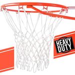 ULTRA Heavy Duty Basketball Net Replacement - All Weather Anti Whip, Fits Standard Indoor or Outdoor Rims - White, 12 Loops