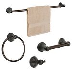 Dynasty Hardware 9300-ORB-4PC Bay Hill Series Bathroom Hardware Set, Oil Rubbed Bronze, 4-Piece Set, With 24" Towel Bar