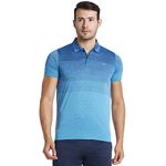 berge' New Mens Polyester Autostriper Dry Fit Polo Tshirts for Men, Quick Drying & Breathable Fabric, Gym Wear Tees & Workout Tops|Collar Tshirt for Men|Slim Fit Half Sleeve Tshirt|Scuba - L