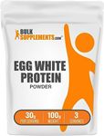 BulkSupplements.com Egg White Protein Powder - Albumin Powder, Egg White Powder - Lactose Free & Dairy Free Protein Powder - Unflavored & Gluten Free, 30g per Serving, 100g (3.5 oz)