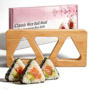 Onigiri Mold Set for Japanese Gift Mold Set for Japanese Gift - Bamboo Medium Rice Ball Mold Kit for a DIY Bento Picnic - Wooden Rice Molds for Kids' and Family Lunch/Snack onigiri mold