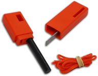 Fire Starter Flint Emergency Waterproof for Camping, Fishing and Hunting (Orange)